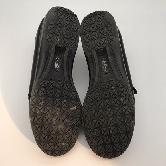 Dr. Scholl's Marci Black Leather Wedge Loafer Women's 9W Side Zip Comfort Shoes - Picture 7 of 10